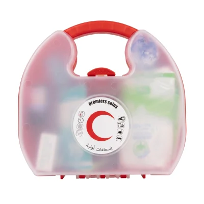 Boite de pharmacie premier secours rouge PM ( malette plat ) complet **