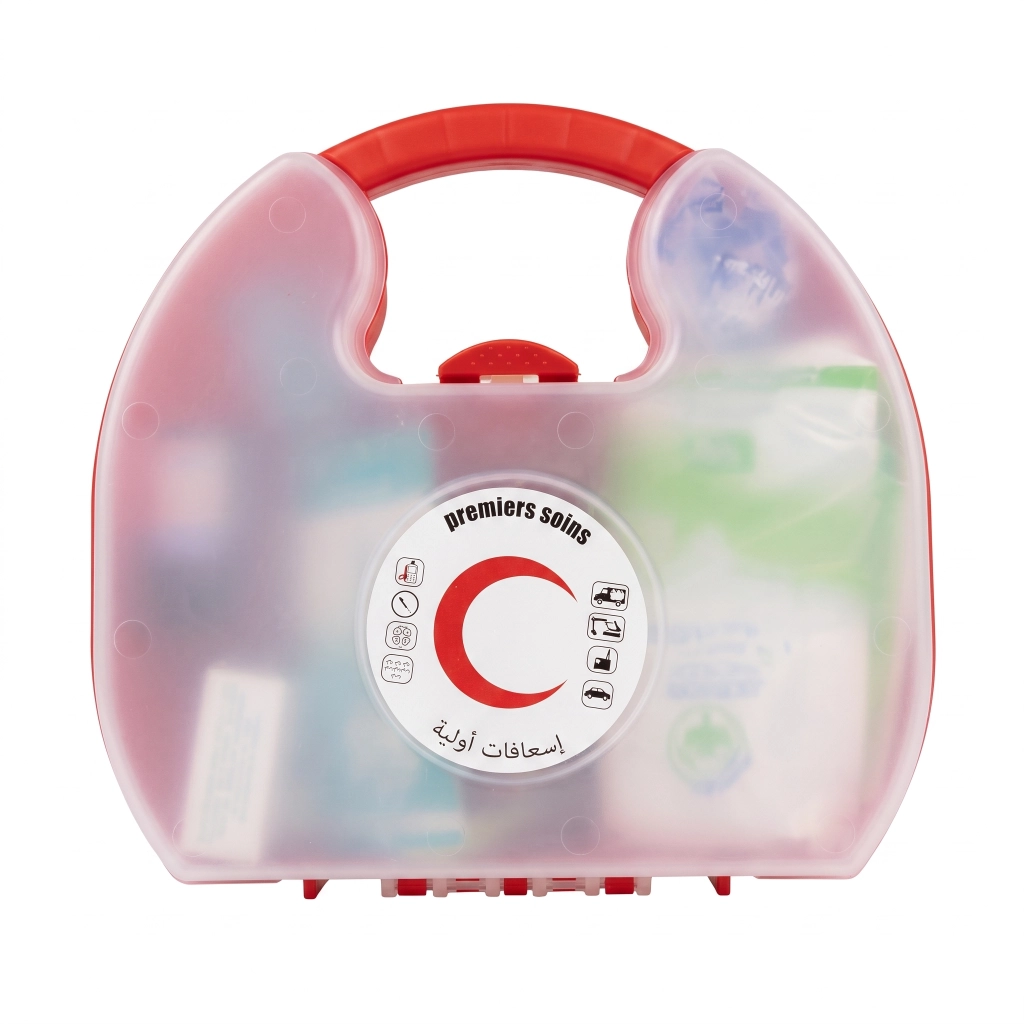 Boite de pharmacie premier secours rouge PM ( malette plat ) complet **