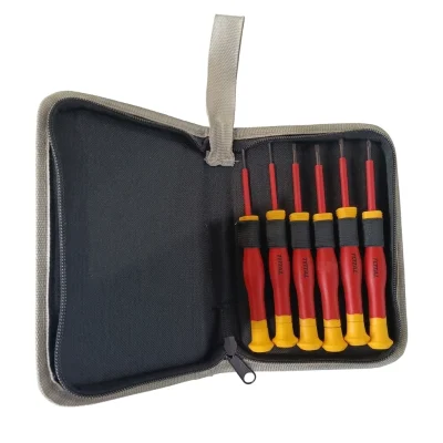 Jeu de tournevis precision Electricien 06 PCS Sur Pochette Réf: THKIPSD0601 ** TOTAL