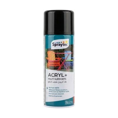 Aerosol noir Brillent ACRYL+ ( B/12PCS ) ** SPRAYTEC