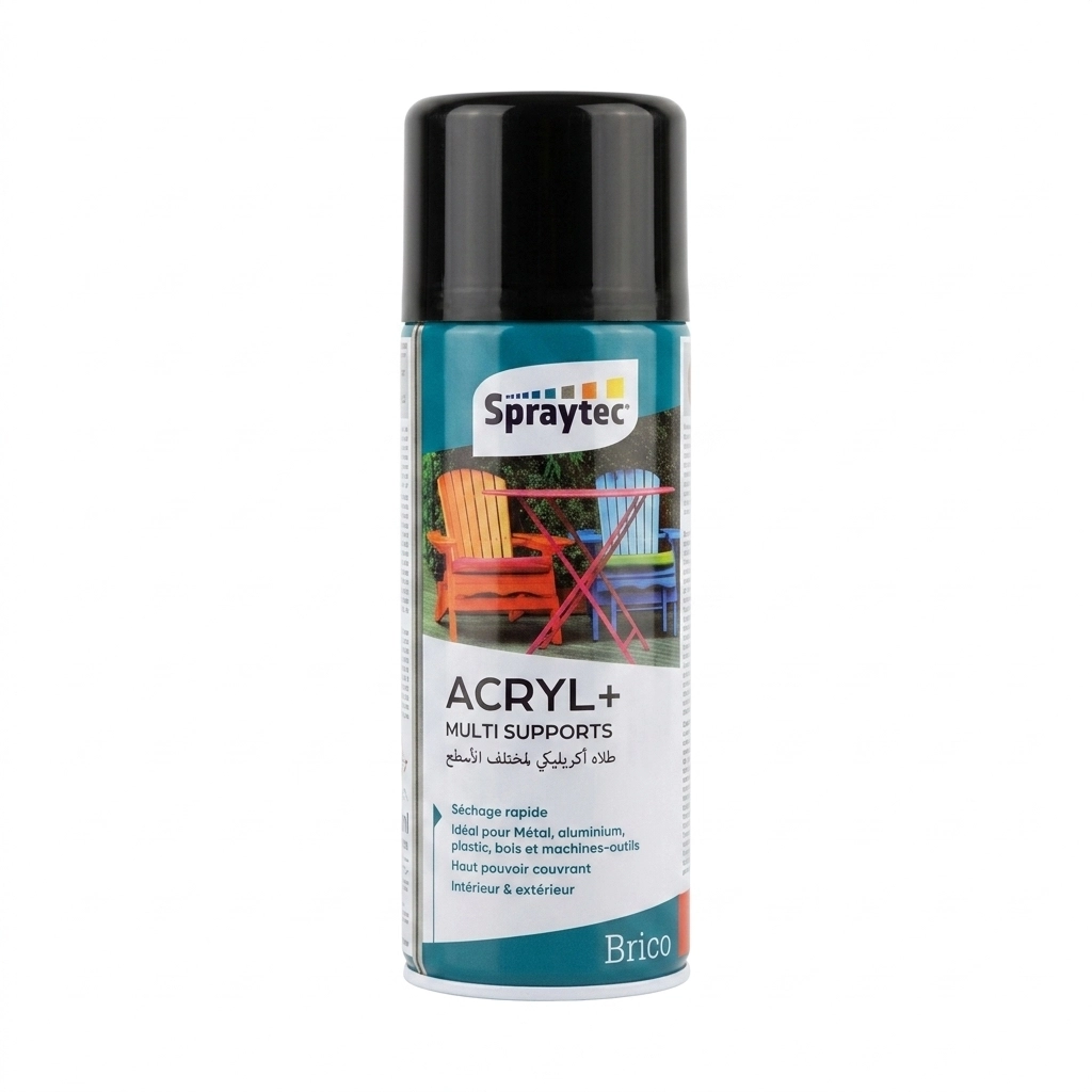 Aerosol noir Brillent ACRYL+ ( B/12PCS ) ** SPRAYTEC