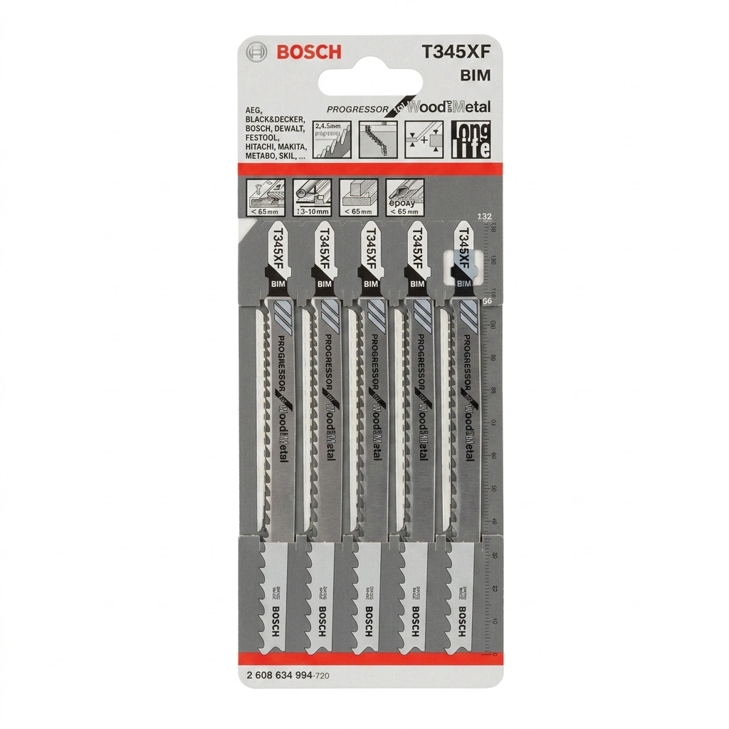 Jeu de lames scie sauteuse pour bois/ Metal/ T 345 XF / 608 634 994 ** BOSCH