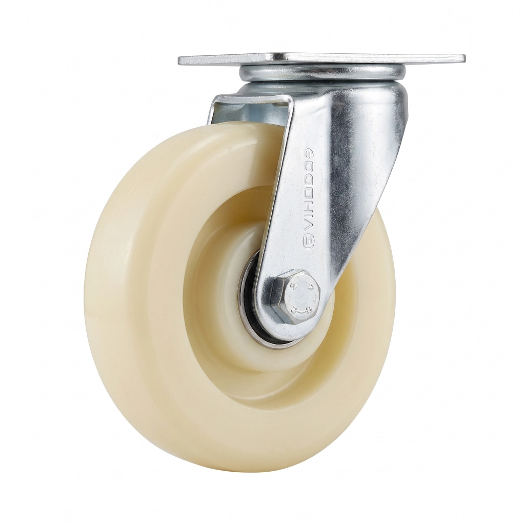Roue pivot A plaque N° 100 simple BLANC **