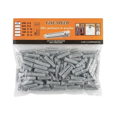 Cheville plastique N° 06 gris SPEED (200pcs) **