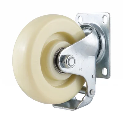 Roue pivot A plaque Frein N° 100 Simple BLANC **