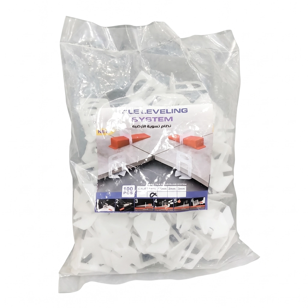 Clips de systeme nivellement large Blanc 1 mm S/100PCS - C/12 Sache ** TILE LEVELING
