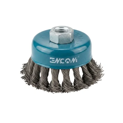 Brosse metal conique pour meuleuse 075 / 3" NOIR ** ENCOM