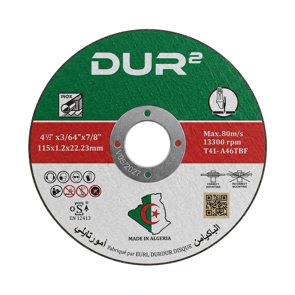 Disque à Couper Inox 115x1.2x22.2 ( B / 50 pcs ) ( C / 500 pcs ) ** DUR