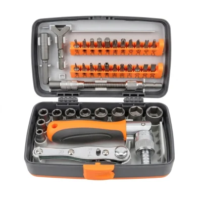Caisse a douilles 1/4''+ Bras Cliquet (38PCS) Réf: 2880B ** MINI TOOLS