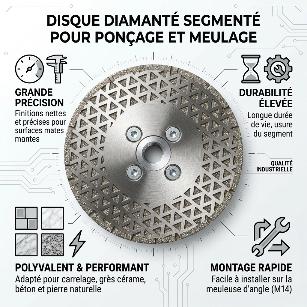 Disque a couper et Poncer. diamant 115mm Réf: ART931 ** ABC – Image 3