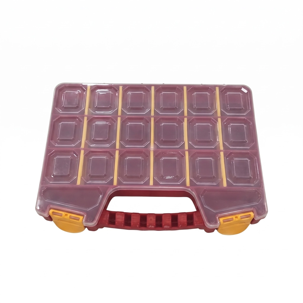 Boite de rangement plastique 20 Compartiments Couleur Rouge **