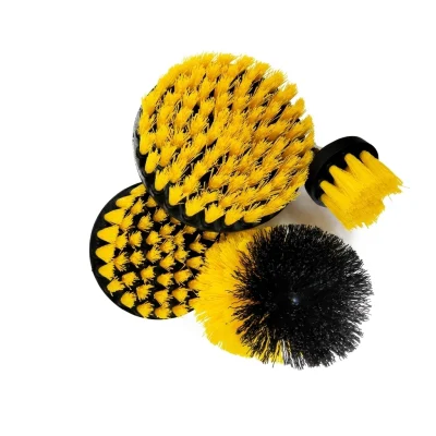 Jeu de Brosse plastique pour perceuse Jaune (4 PCS )**