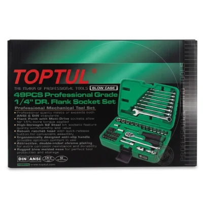 Caisse a outil complete 1/4 - 12 Pans ( 49 pcs) Ref: GCAI4902 ** TOPTUL