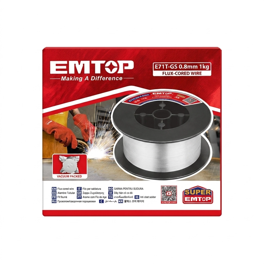 Fil de soudage acier non gaz 0.8MM E71T-GS (01KG) Réf: EEWSFC8101 ** EMTOP