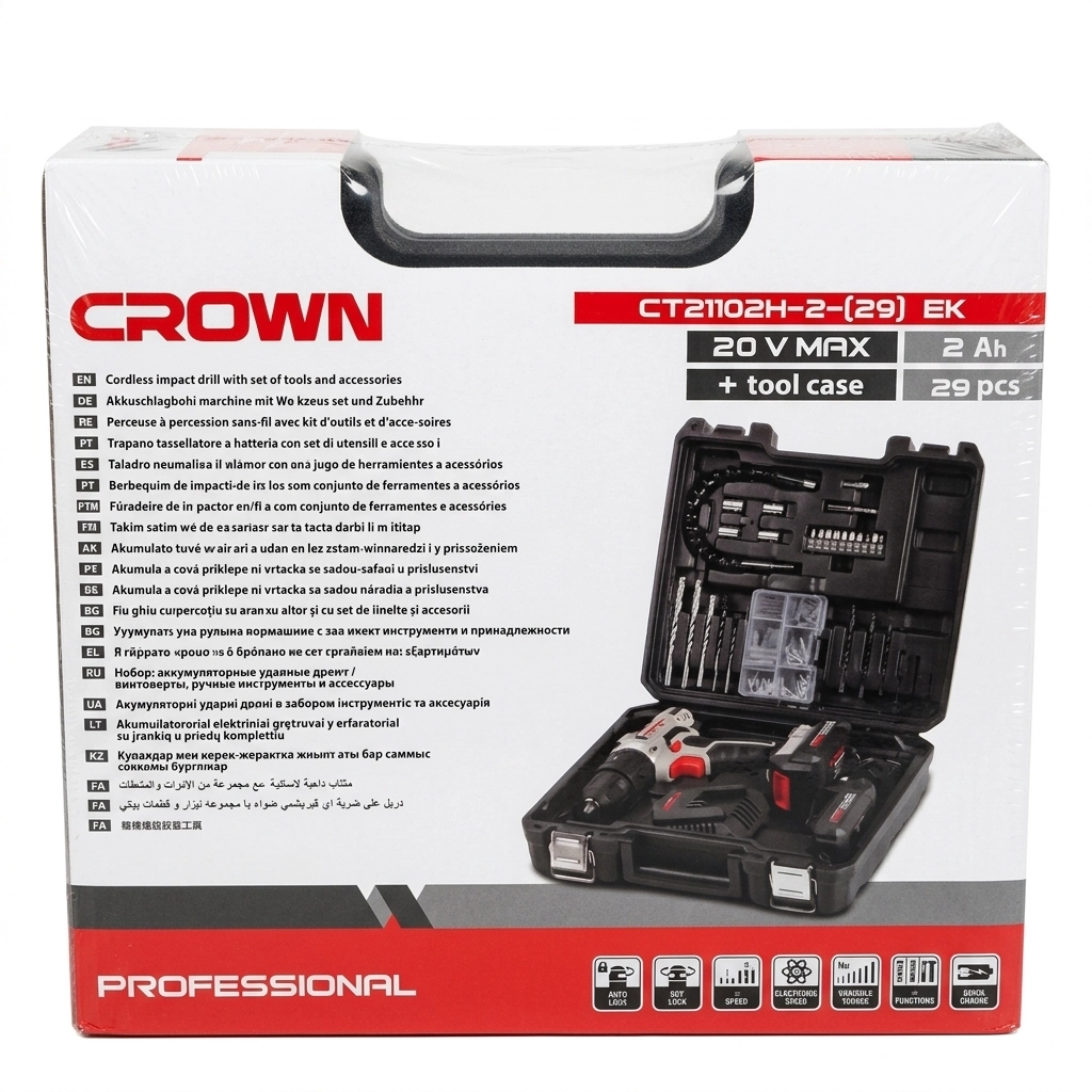 Visseuse Batterie A/Accessoire 50 PCS 20V/ 2 Ah Ref: CT 21102H-50 ** CROWN