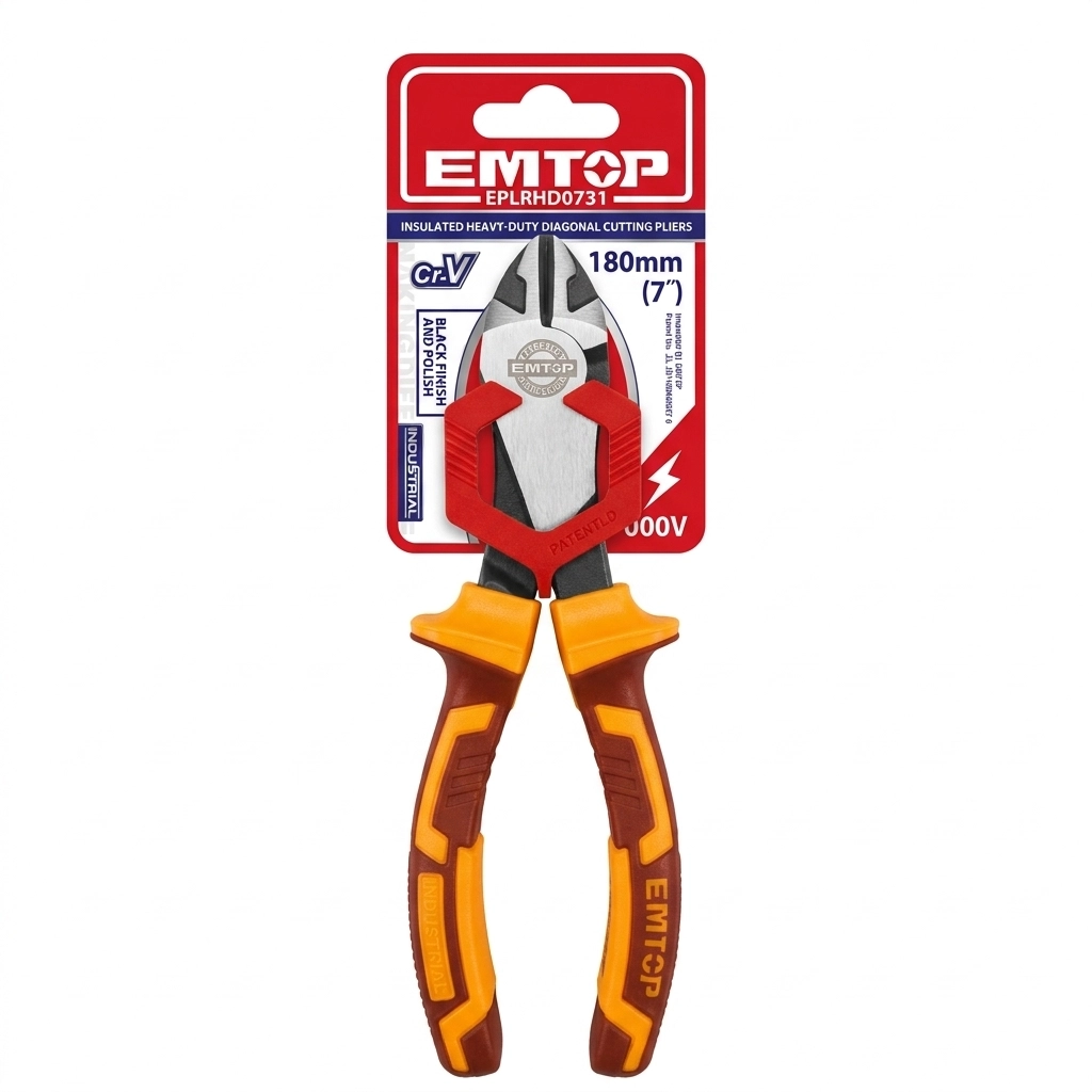 Pince Coupante 7" 180 mm isolant 1000V Réf: EPLRHD0731S ** EMTOP