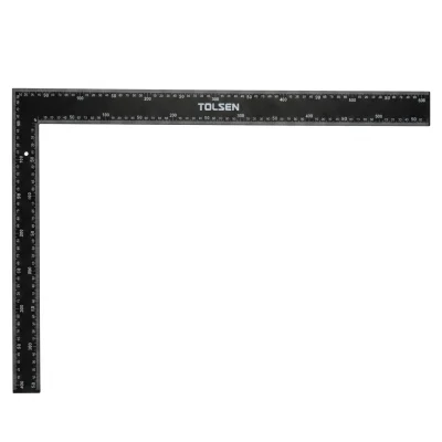 Equerre menuisie 600 x 400 mm metal noir graduee Ref: 35043 ** TOLSEN