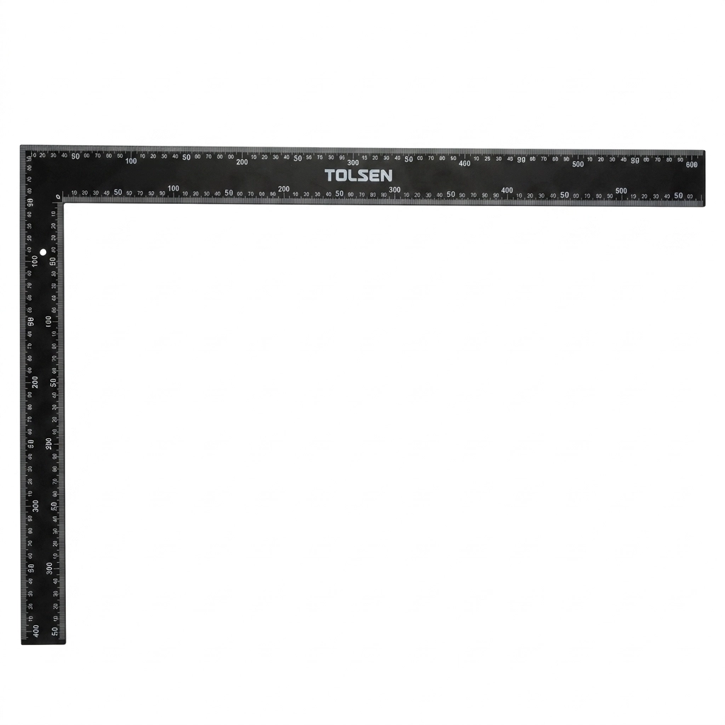 Equerre menuisie 600 x 400 mm metal noir graduee Ref: 35043 ** TOLSEN