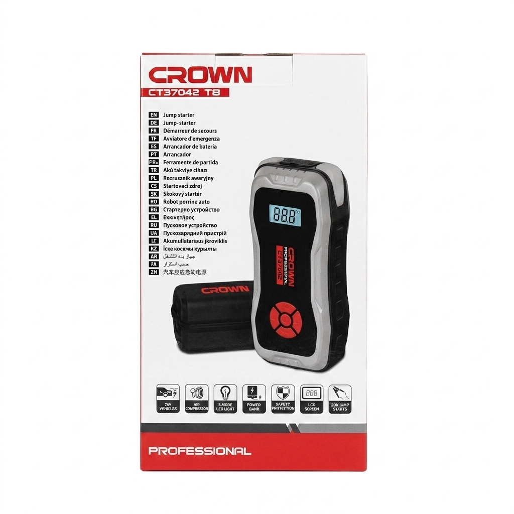 Chargeur demarreur avec gonfleur 25800MAH Réf: CT37042T ** CROWN – Image 2