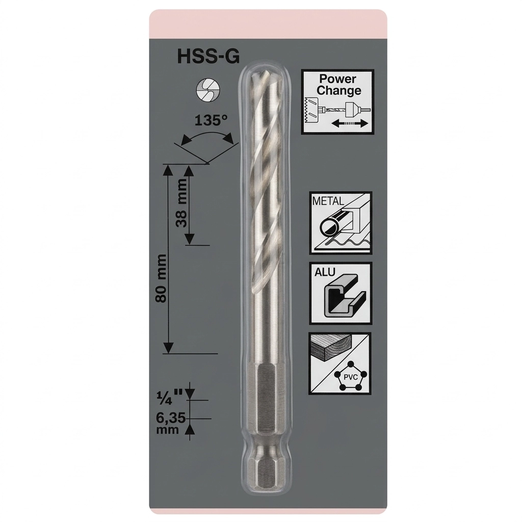 Foret De Centrage HEX HSS - G N° 7.15 x 80 MM Réf: 2 608 584 676 ** BOSCH