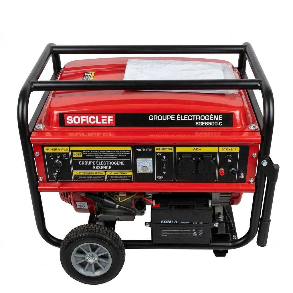 Groupe Electrogene a Essence Demarreur 5 KVA / 5000W Réf: SGE6500-C ** SOFICLEF