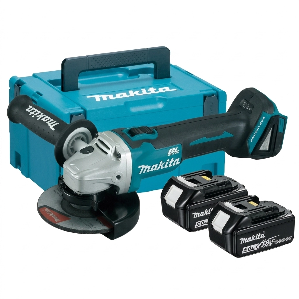 Meuleuse a batterie 125 MM 2x 18V 5.0 ah Réf: DGA506RTJ ** MAKITA