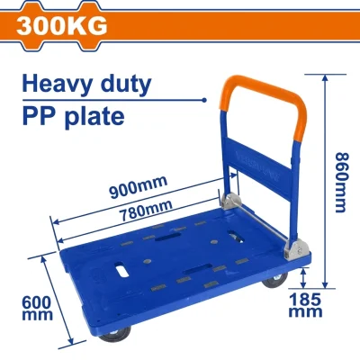 Chariot Platforme PLASTIQUE 4 Roue GM 300 Kg Réf: WWB1530 ** WADFOW