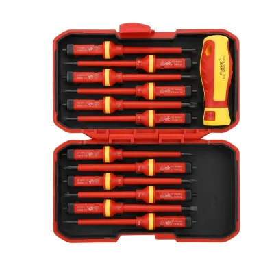 Jeu de tournevis elect. isolant /1000v 13 PCS S/Boite Rouge Réf: 7690 ** RUIKE