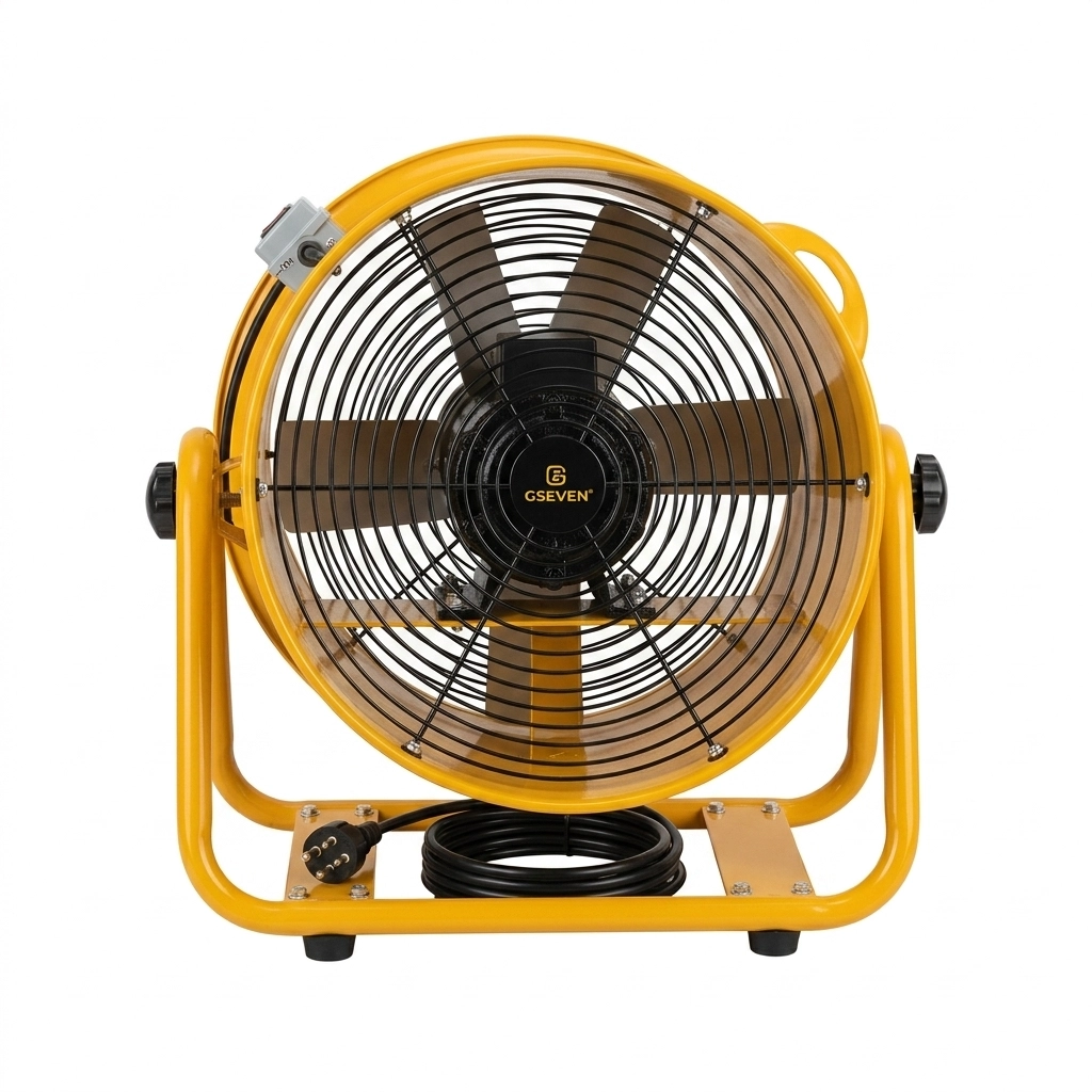 Extracteur air rond 14'' 350 mm jaune avec flexible ** GSEVEN