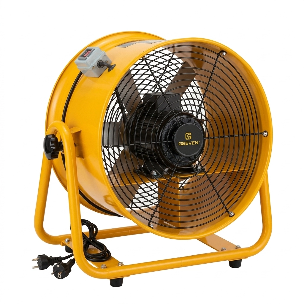 Extracteur air rond 18'' 450 mm jaune avec flexible ** GSEVEN