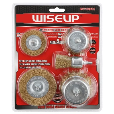 Jeu de Brosse Metalique pour Perceuse ( 5PCS ) S/Carte Réf: 130612 ** WISEUP