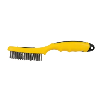 Brosse metalique ( poigne plastique jaune ) Boite 12pcs simple ** STARCLE