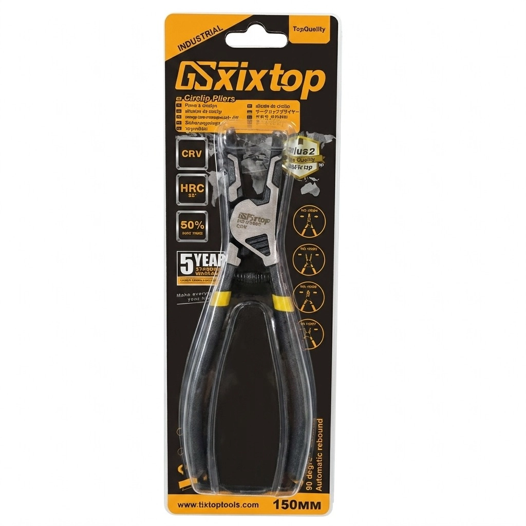 Pince circlips coudee ouvrante 180mm Réf: 10505 ** FIXTOP
