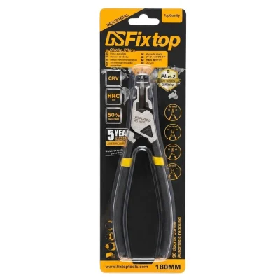 Pince circlips coudee Fermant 180mm Réf: 10507 ** FIXTOP