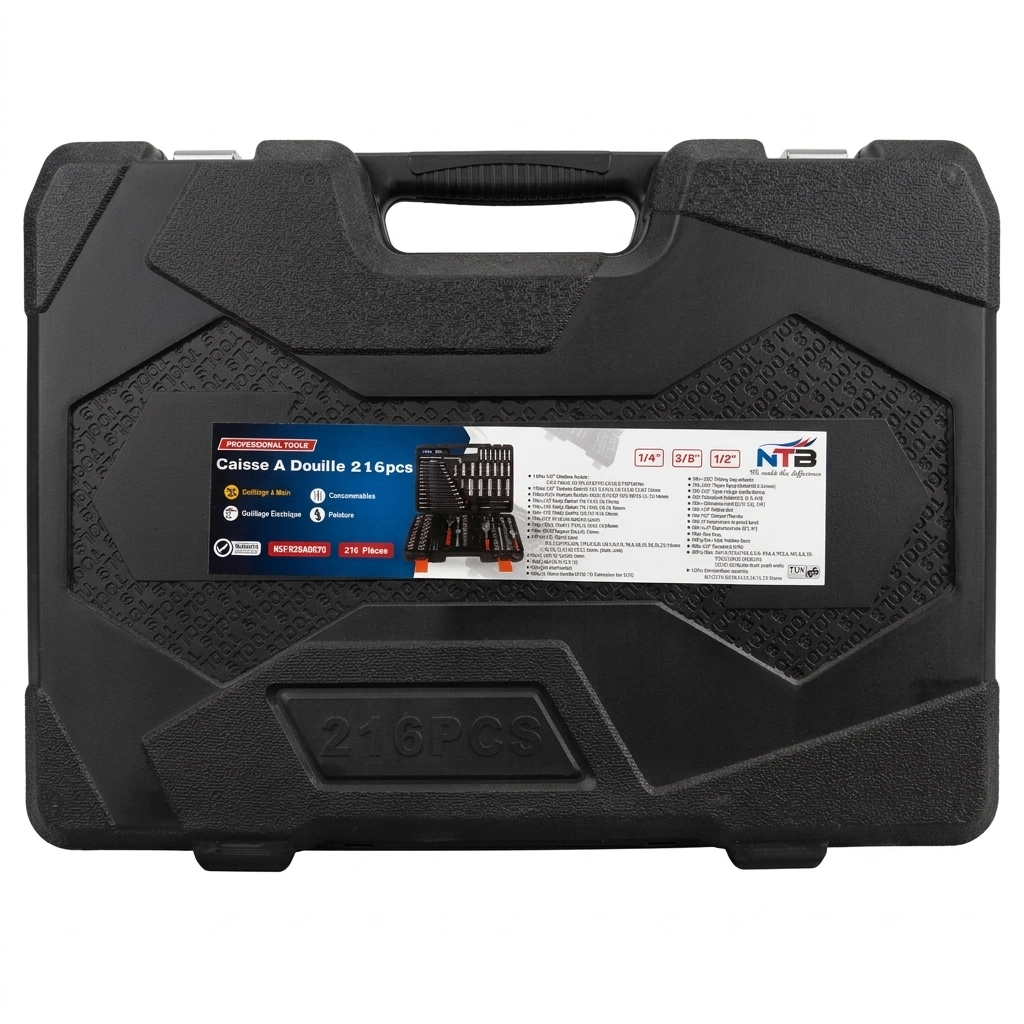 Caisse a douille Diver Accessoires 216 PCS (1/2"-1/4"-3/8") Réf: R26A0070 ** NTB
