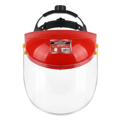 Casque de protection visiere a cremaillere Rouge Ref: 140306 ** WISEUP
