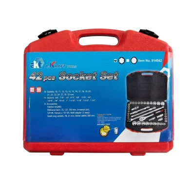 Jeu de douilles chrome 1/2" = 6 Pans (24 pcs) 10-32mm Réf: 914042 ** KRAFT TOOLS