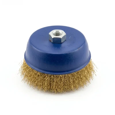 Brosse metal conique pour meuleuse 150/6" jaune ** TOOL ABDO