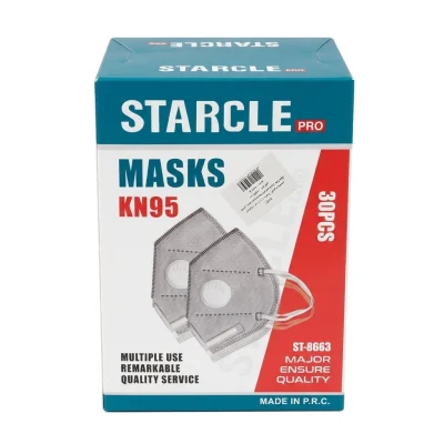 Demi-masque anti-poussiere A/valve KN95- GRIS (B/30 PCS) ST8683 ** STARCLE